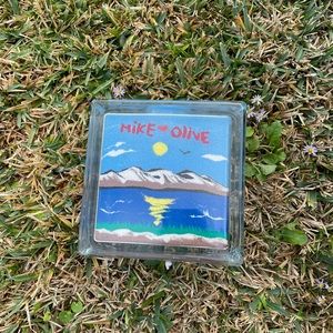 Christmas gift glass block sand art for decorating custom your name and his/her